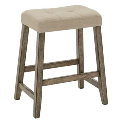 Cream Tufted Upholstered Counter Stools, Set Of 3-Kirkland's Home Flash Sale