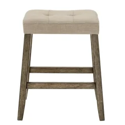 Cream Tufted Upholstered Counter Stools, Set Of 3-Kirkland's Home Flash Sale