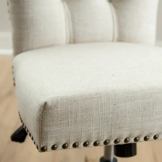 Cream Tufted With Nailhead Trim Office Chair-Kirkland's Home Discount