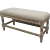Cream Upholstered And Wooden Bench-Kirkland's Home Shop