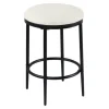 Cream Upholstered Metal Counter Stool-Kirkland's Home Outlet