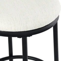 Cream Upholstered Metal Counter Stool-Kirkland's Home Outlet