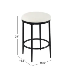 Cream Upholstered Metal Counter Stool-Kirkland's Home Outlet