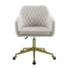 Cream Upholstered Tufted Swivel Office Chair-Kirkland's Home Outlet