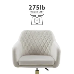 Cream Upholstered Tufted Swivel Office Chair-Kirkland's Home Outlet