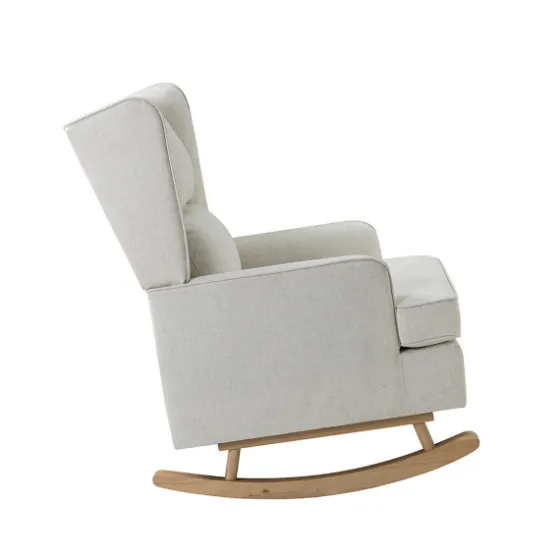 Cream Upholstered Wingback Rocking Chair-Kirkland's Home Best