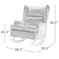Cream Upholstered Wingback Rocking Chair-Kirkland's Home Best