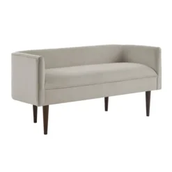 Cream Velvet Low Back Transitional Settee-Kirkland's Home Hot