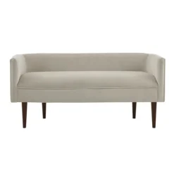 Cream Velvet Low Back Transitional Settee-Kirkland's Home Hot