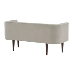 Cream Velvet Low Back Transitional Settee-Kirkland's Home Hot