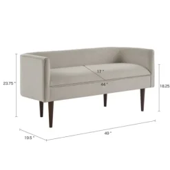 Cream Velvet Low Back Transitional Settee-Kirkland's Home Hot