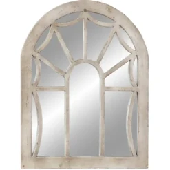 Cream Vintage Fir Wood Arch Framed Mirror-Kirkland's Home Discount