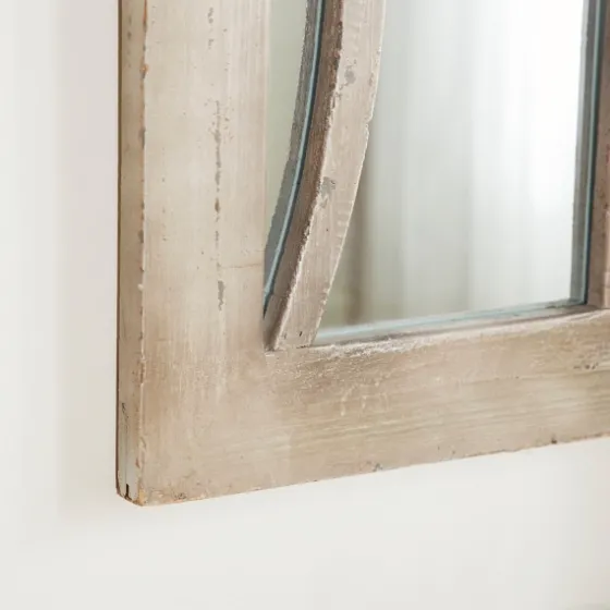 Cream Vintage Fir Wood Arch Framed Mirror-Kirkland's Home Discount