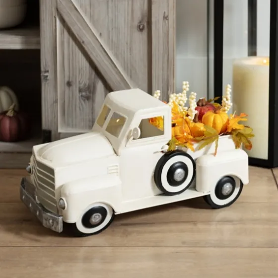 Cream Vintage Truck With Pre-Lit Autumn Leaves-Kirkland's Home New