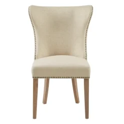 Cream Wing Back Nailhead Dining Chairs, Set Of 2-Kirkland's Home Cheap