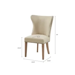 Cream Wing Back Nailhead Dining Chairs, Set Of 2-Kirkland's Home Cheap