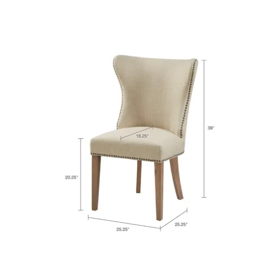 Cream Wing Back Nailhead Dining Chairs, Set Of 2-Kirkland's Home Cheap