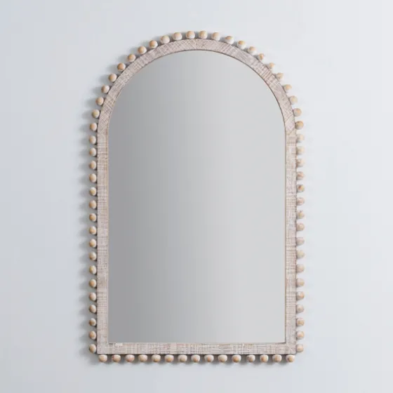 Cream Wood Beaded Arch Frame Mirror-Kirkland's Home Shop