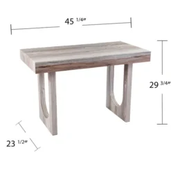 Cream Wood Faux Marble Desk-Kirkland's Home Cheap