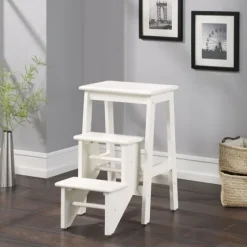 Cream Wooden 3-Level Step Stool-Kirkland's Home Online