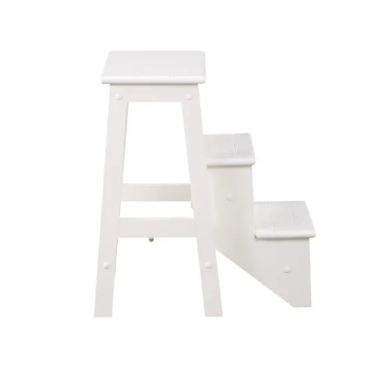 Cream Wooden 3-Level Step Stool-Kirkland's Home Online