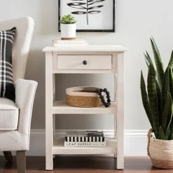 Cream Wooden Plank Side Table-Kirkland's Home Hot