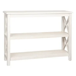Cream Wooden Plank X-Frame Console Table-Kirkland's Home Shop