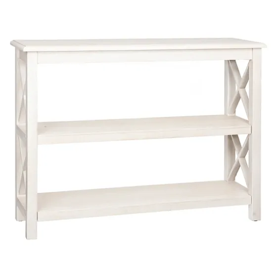 Cream Wooden Plank X-Frame Console Table-Kirkland's Home Shop