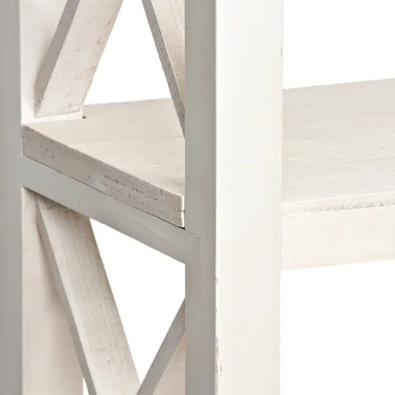 Cream Wooden Plank X-Frame Console Table-Kirkland's Home Shop