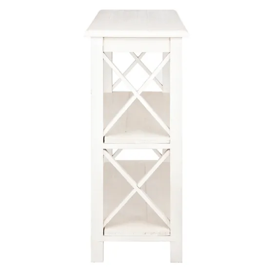 Cream Wooden Plank X-Frame Console Table-Kirkland's Home Shop
