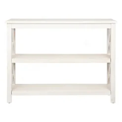 Cream Wooden Plank X-Frame Console Table-Kirkland's Home Shop
