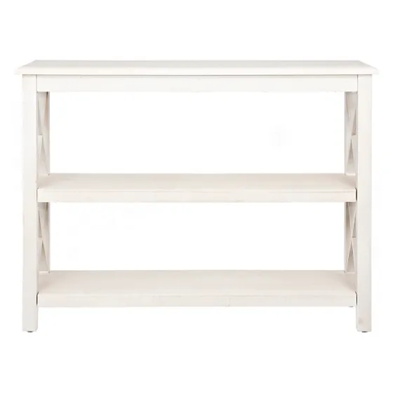 Cream Wooden Plank X-Frame Console Table-Kirkland's Home Shop