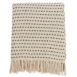 Cream Woven Dashed Cotton Throw-Kirkland's Home Outlet