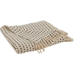 Cream Woven Dashed Cotton Throw-Kirkland's Home Outlet