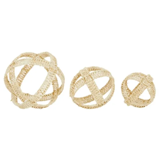 Cream Woven Decorative Orbs, Set Of 3-Kirkland's Home Store