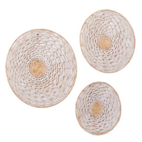 Cream Woven Dried Plant Wall Sculptures, Set Of 3-Kirkland's Home Discount