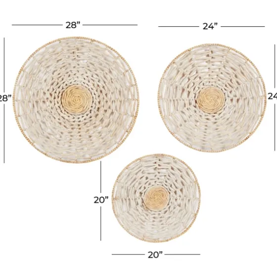 Cream Woven Dried Plant Wall Sculptures, Set Of 3-Kirkland's Home Discount