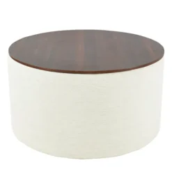 Cream Woven Wood Top Storage Ottoman-Kirkland's Home Cheap