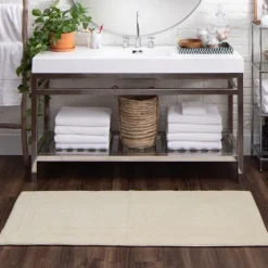 Creme Plush Reversible Cotton Bath Mat, 60 In.-Kirkland's Home Sale