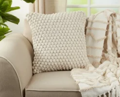 Crochet Pom Pom Cotton Pillow-Kirkland's Home Best Sale