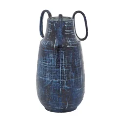 Crosshatch Triple Handle Ceramic Vase, 13 In.-Kirkland's Home Cheap