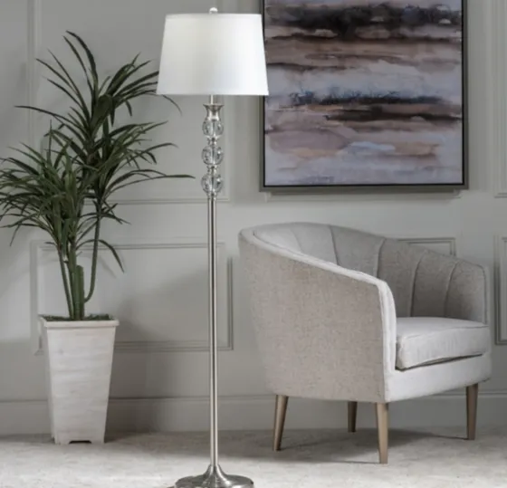 Crystal And Silver Metal Floor Lamp-Kirkland's Home Best Sale