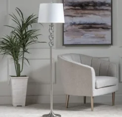 Crystal And Silver Metal Floor Lamp-Kirkland's Home Best Sale