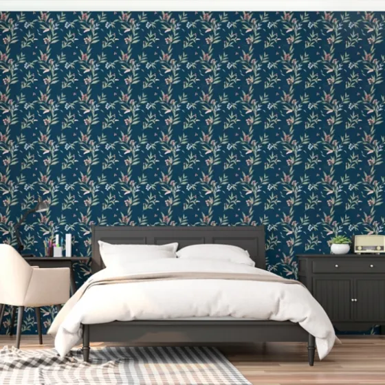 Curious Blue Floral Peel And Stick Wall Mural-Kirkland's Home New