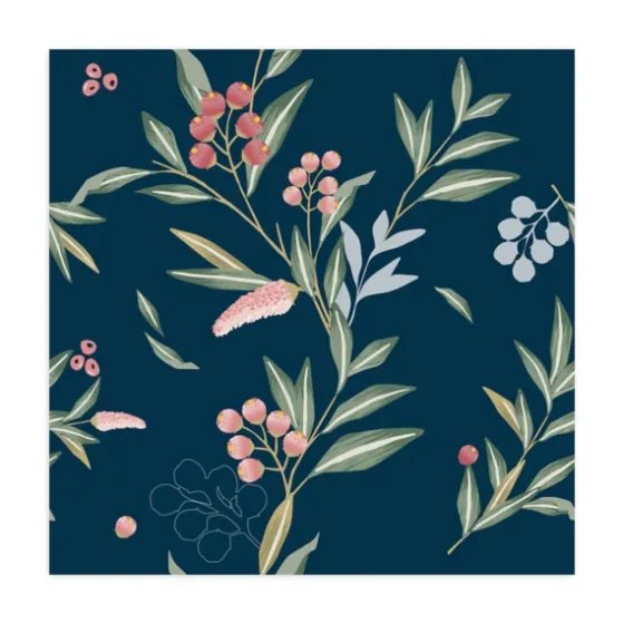 Curious Blue Floral Peel And Stick Wall Mural-Kirkland's Home New
