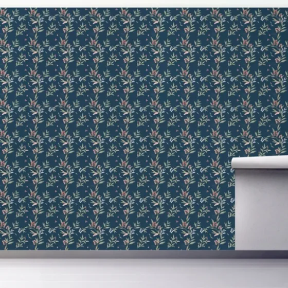 Curious Blue Floral Peel And Stick Wall Mural-Kirkland's Home New