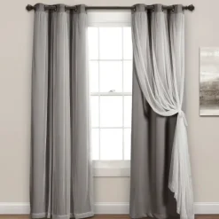 Curtain Panel Set With Overlay, 95 In.-Kirkland's Home Flash Sale