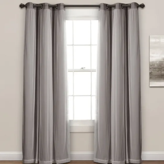 Curtain Panel Set With Overlay, 95 In.-Kirkland's Home Flash Sale