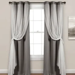 Curtain Panel Set With Overlay, 95 In.-Kirkland's Home Flash Sale