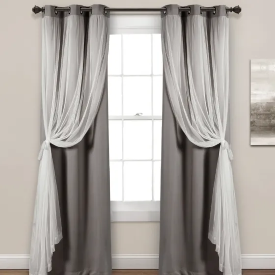 Curtain Panel Set With Overlay, 95 In.-Kirkland's Home Flash Sale